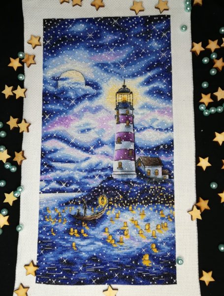Звездный маяк, авторская схема для вышивания крестиком