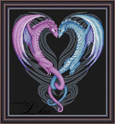 Сердце дракона, схема для вышивки
