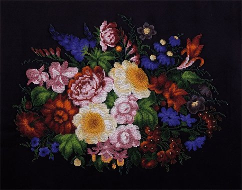 Жостовские цветы, набор для вышивки 
