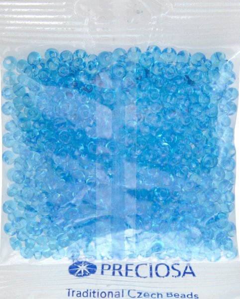 Бисер Preciosa Drops, размер 5/0, прозрачный, цвет 60010, голубой, 50гр