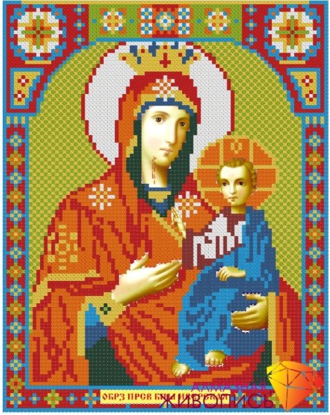 Икона Иверская Богородица, алмазная мозаика