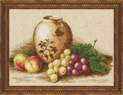 Персики и виноград, набор для вышивания