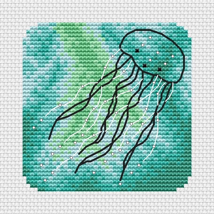 Бесплатная схема вязания брелка в виде медузы крючком