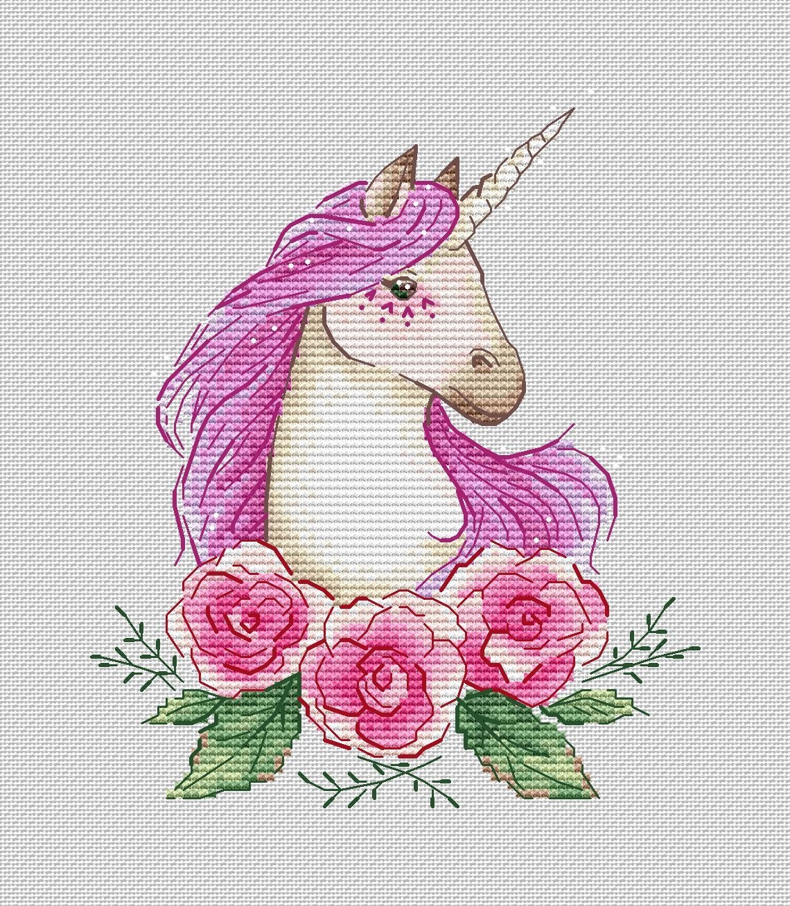 Купить LETI - Набор для вышивки крестом Единорог (Unicorn) | Мамино лукошко