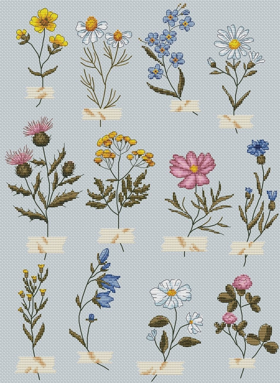 Картинки для вышивки цветы