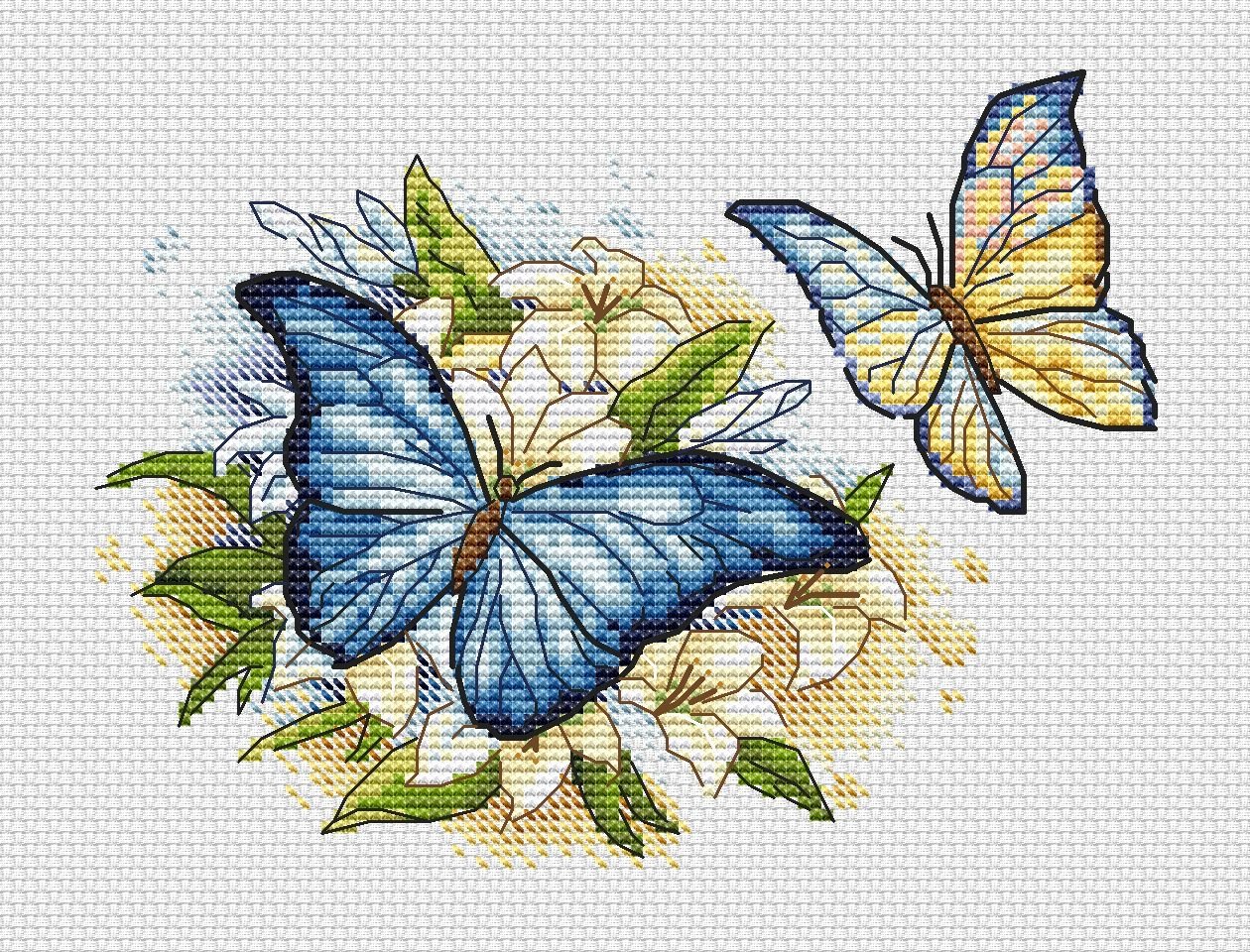 Вышивка крестиком бабочки