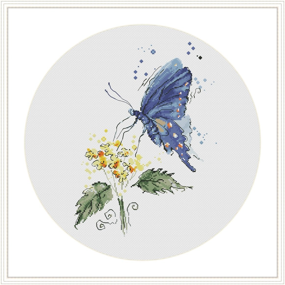 Схема вышивки «бабочки и фонарь» (№812726)