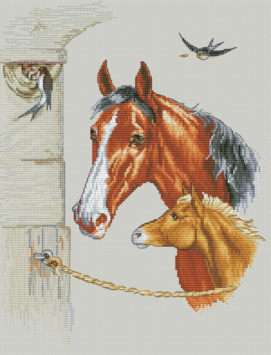 Картина Лошадь вышитая крестиком