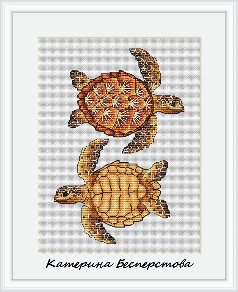 Печатная схема «Индейские мотивы. Черепаха» 5 цветов – Owlforest Embroidery