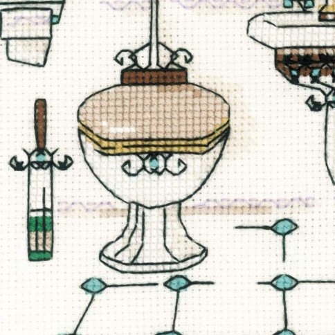 Интерьер ванной комнаты, набор для вышивания