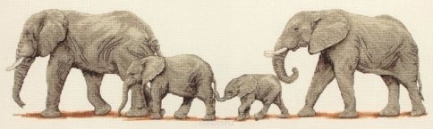 Прогулка слонов, набор для вышивания