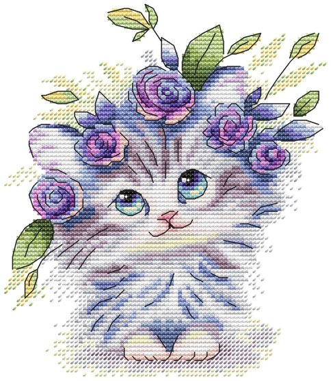 Котёнок, схема для вышивания