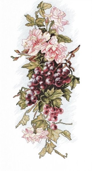 Композиция с виноградом, набор для вышивания