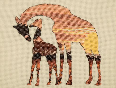 Жирафы в саванне, набор для вышивания