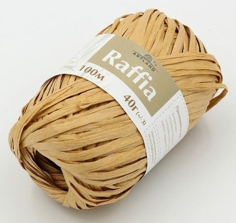 Пряжа из Троицка Raffia, имитация волокна листьев пальмы Raffia farinifera, 40гр/50м