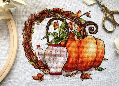 Осенний натюрморт, авторская схема для вышивки