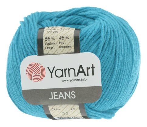 Пряжа поштучно YarnArt Jeans, 55% хлопок, 45% полиакрил, 50гр/160м