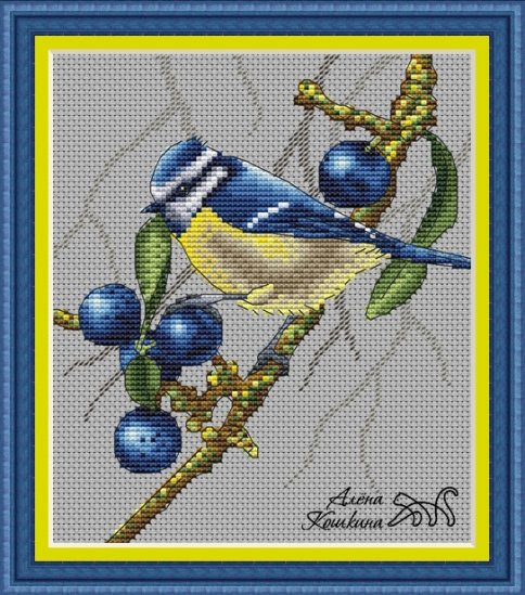 Схема вышивки «снегирь и синичка» (№120034)