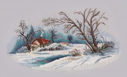 Зимний пейзаж, набор для вышивания, Овен