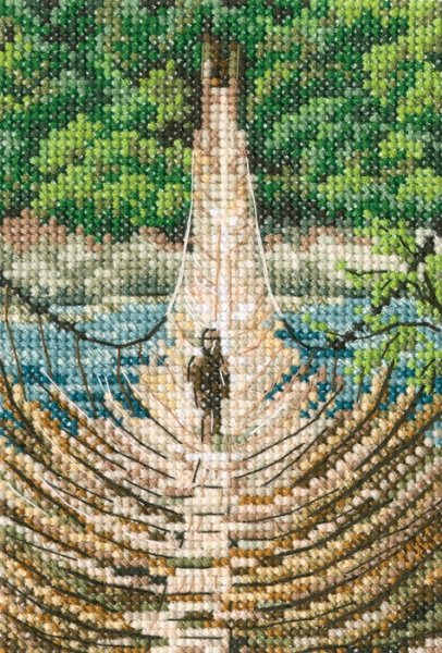 Подвесной бамбуковый мост на реке Сианг, набор для вышивания