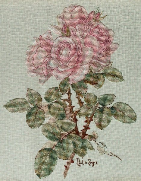 Винтажные розы, схема для вышивки