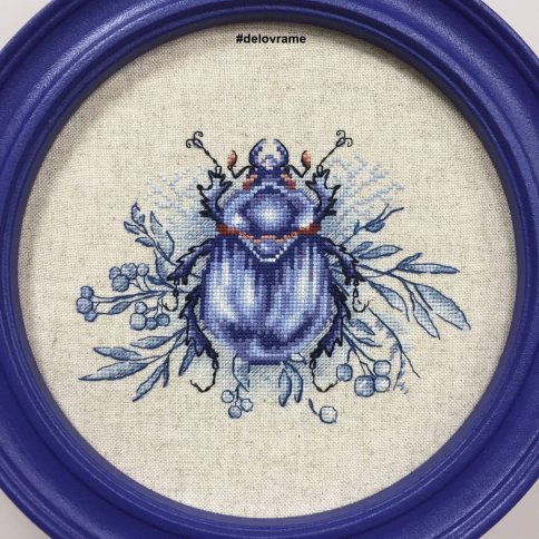 Синий жук, схема для вышивания