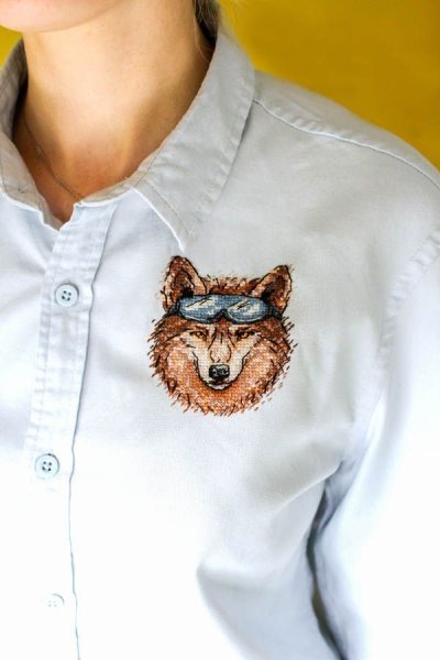 Брутальный волк, набор для вышивания