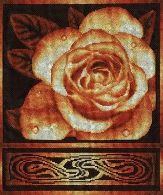 Золотистая роза, набор для вышивания