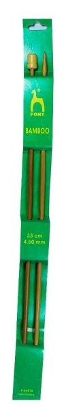 Спицы прямые 4,50 мм/ 33 см, бамбук