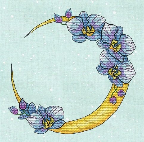 Лунная орхидея, схема для вышивки