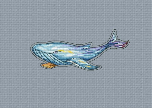 Большой кит, схема для вышивки
