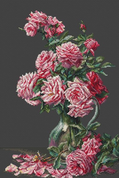 Букет роз, схема для вышивания