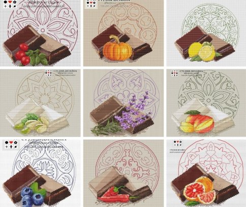 Буклет "Необычный шоколад", схема для вышивки