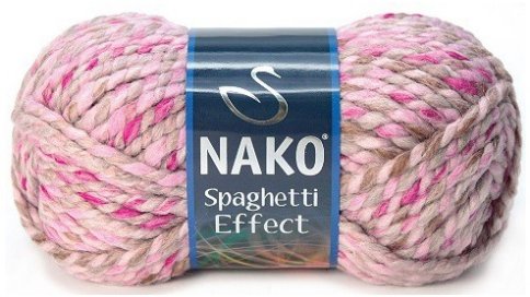 Пряжа Nako Spaghetti Effect 25% шерсть, 75% акрил, 100г/60м