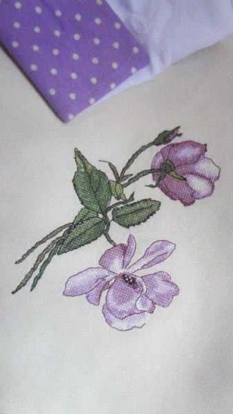 Лиловая роза, схема для вышивки