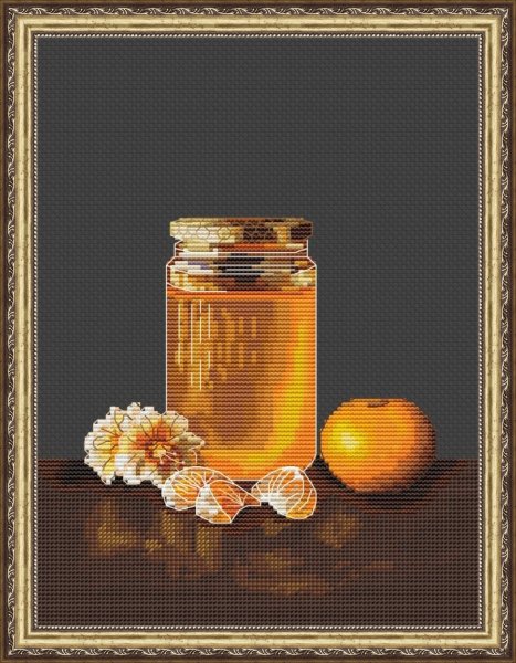 Баночка мёда, схема для вышивания 