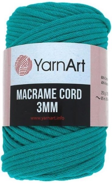Пряжа YarnArt Macrame Cord 3mm, 60% хлопок, 40% вискоза и полиэстер, 250гр/85м