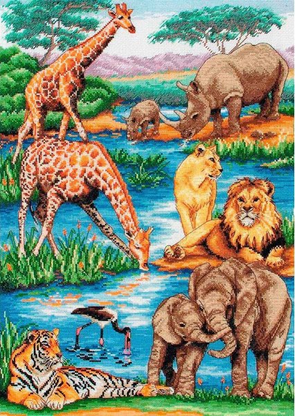 Животные Африки, набор для вышивания