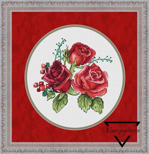 Розы, авторская схема для вышивки