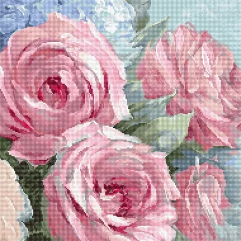Бледно-розовые розы, набор для вышивания