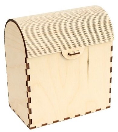 Деревянная шкатулка с гибкой крышкой, 13х12х7 см
