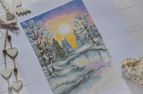 Схемы вышивки «зимний лес»