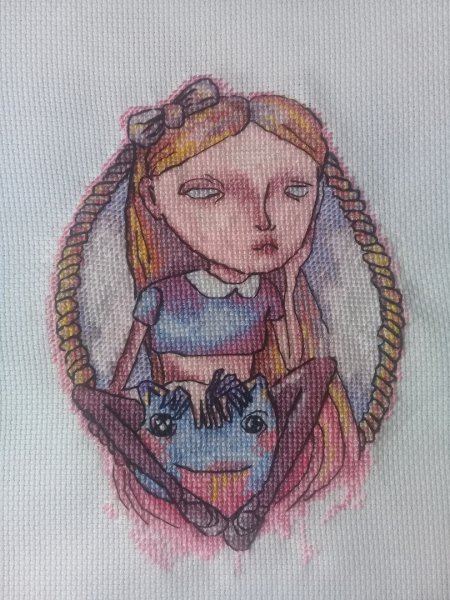 Алиса, авторская схема для вышивки крестом
