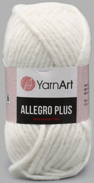 Пряжа YarnArt Allegro Plus, 16% шерсть, 28% полиамид, 56% акрил, 100гр/110м