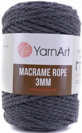 Пряжа YarnArt Macrame Rope 3mm, 60% хлопок, 40% вискоза и полиэстер, 250гр/63м