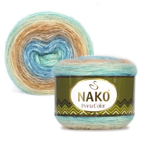 Пряжа Nako Peru Color 25% альпака, 25% шерсть, 50% акрил, 100г/310м