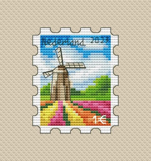  Марка Нидерланды, схема для вышивания