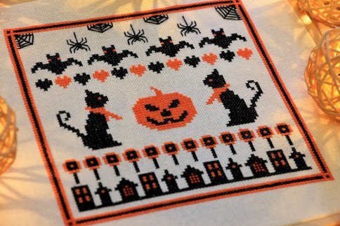 Хэллоуинский примитив, схема для вышивания
