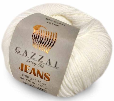 Пряжа Gazzal Jeans 58% хлопок, 42% акрил, 50гр/170м