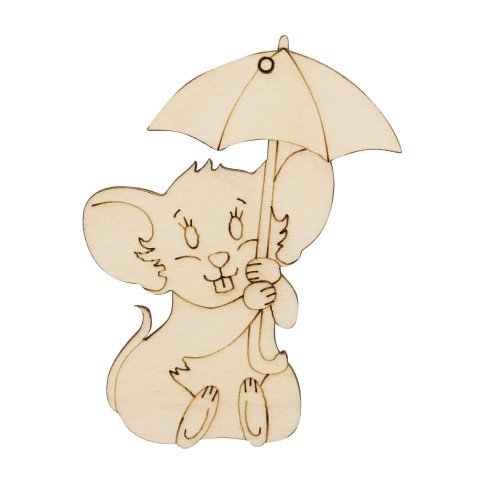 Деревянная заготовка "Мышка под зонтиком"
